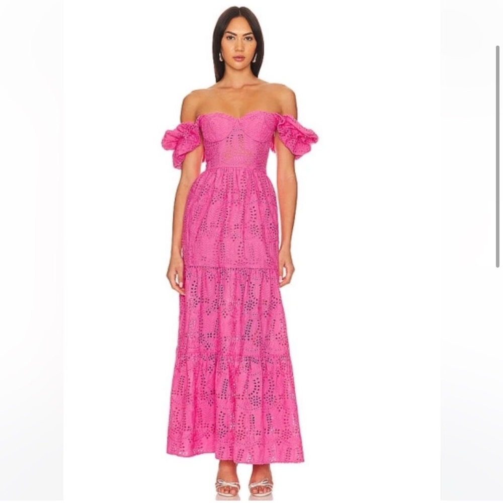 Line & Dot Young Love Eyelet Pink Dress